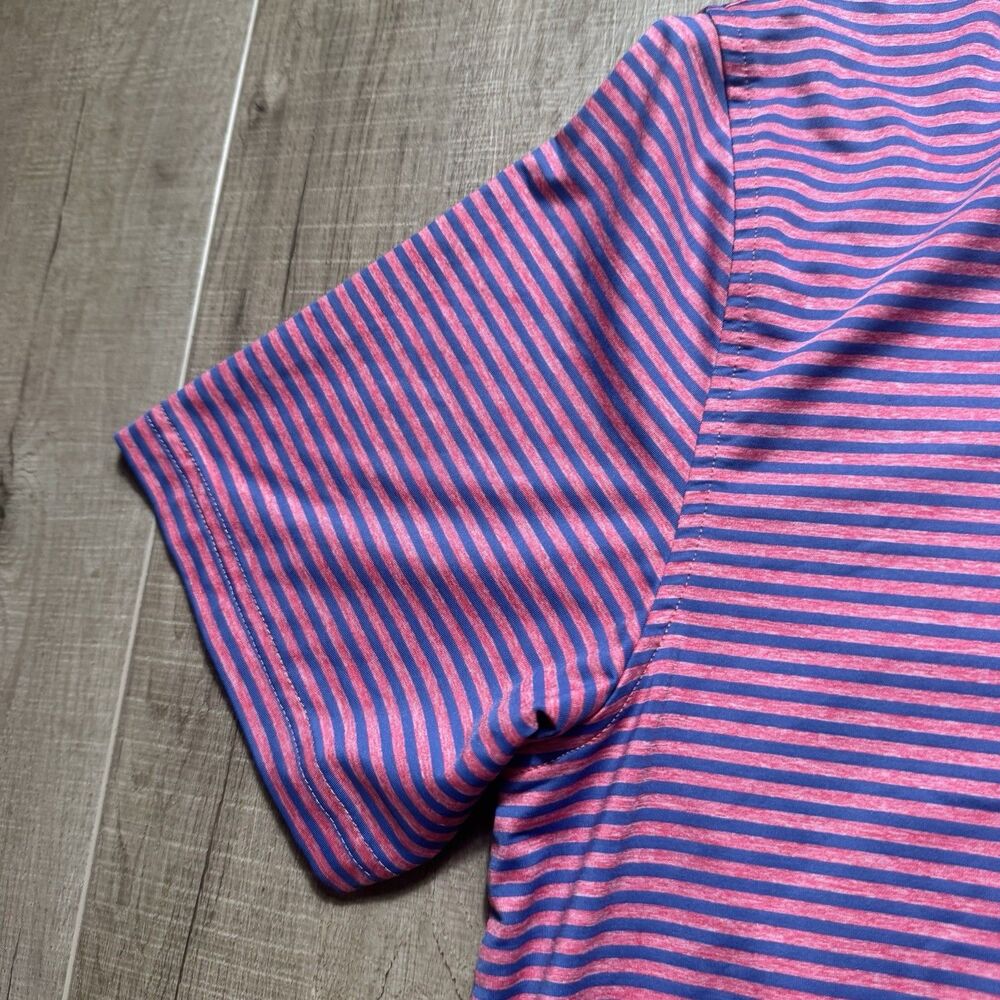 Southern Tide Brrr Men’s M Performance Pink Blue Golf Short Sleeve Polo Shirt - Picture 6 of 9